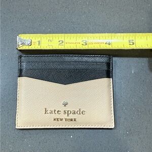 kate spade Black and Beige Leather Card Holder Sleeve NWOT
